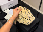 Cream Polka Dot Plush Chain Shoulder Bag