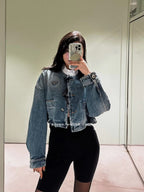 Washed Denim Logo Jacket
