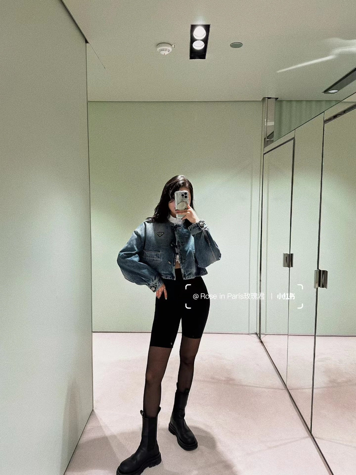 Washed Denim Logo Jacket
