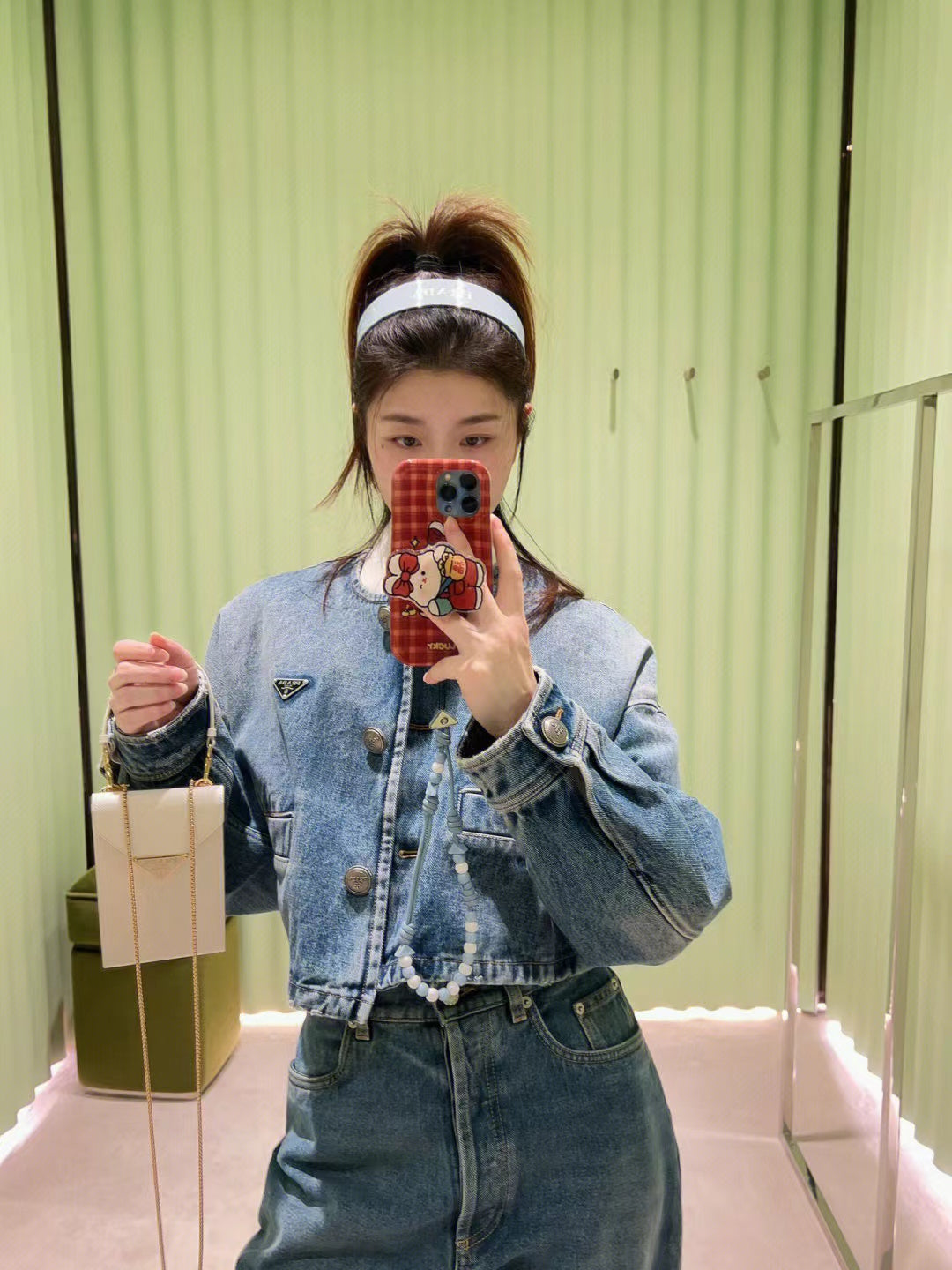 Washed Denim Logo Jacket