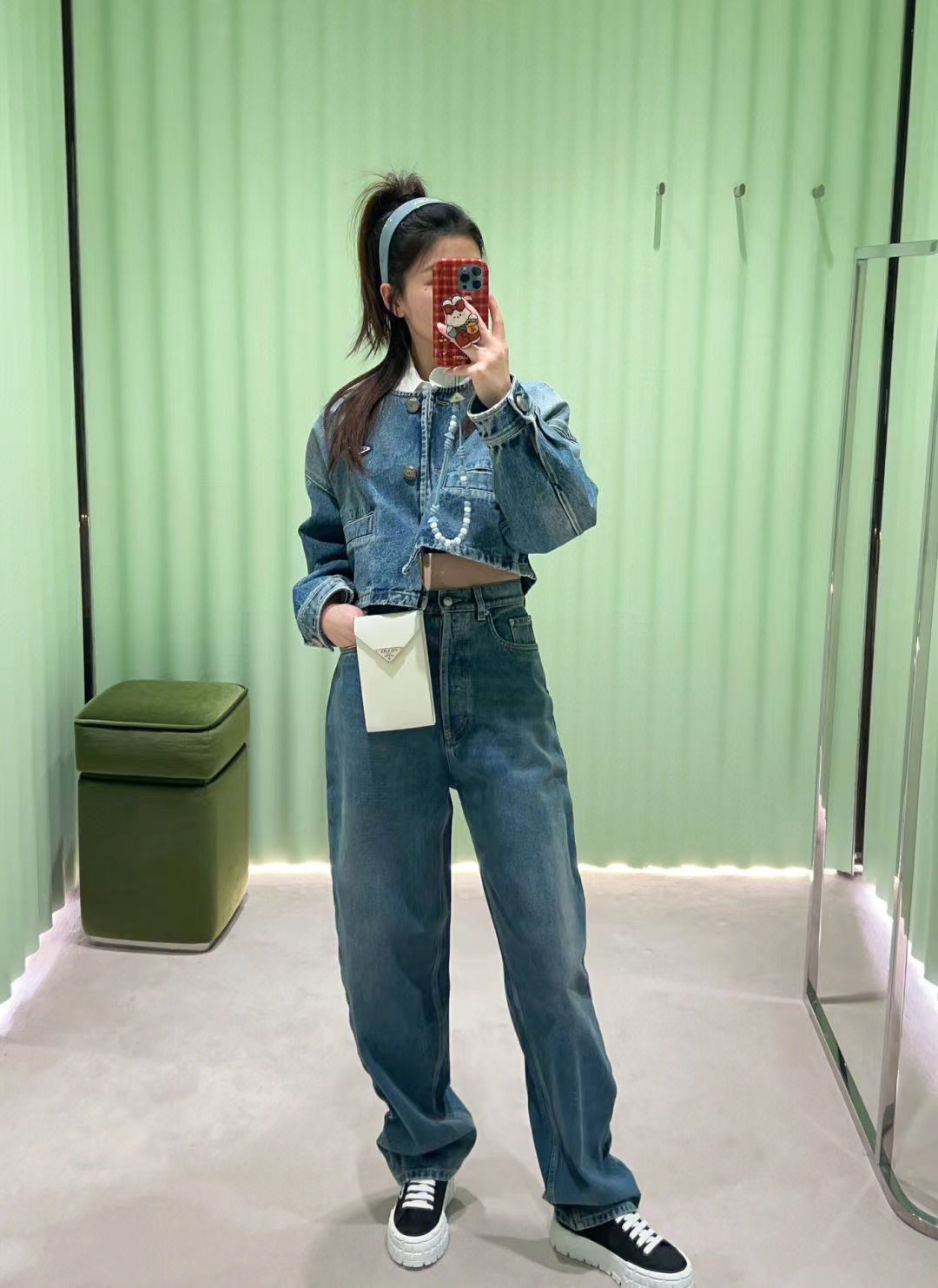 Washed Denim Logo Jacket