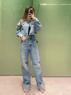 Washed Denim Logo Jacket