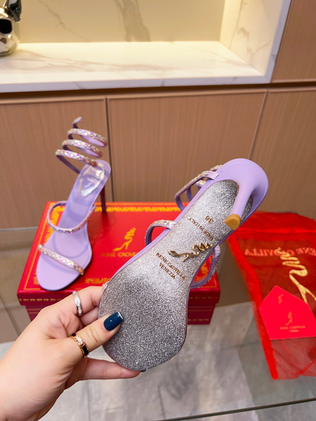 Snake Crystal Sandals