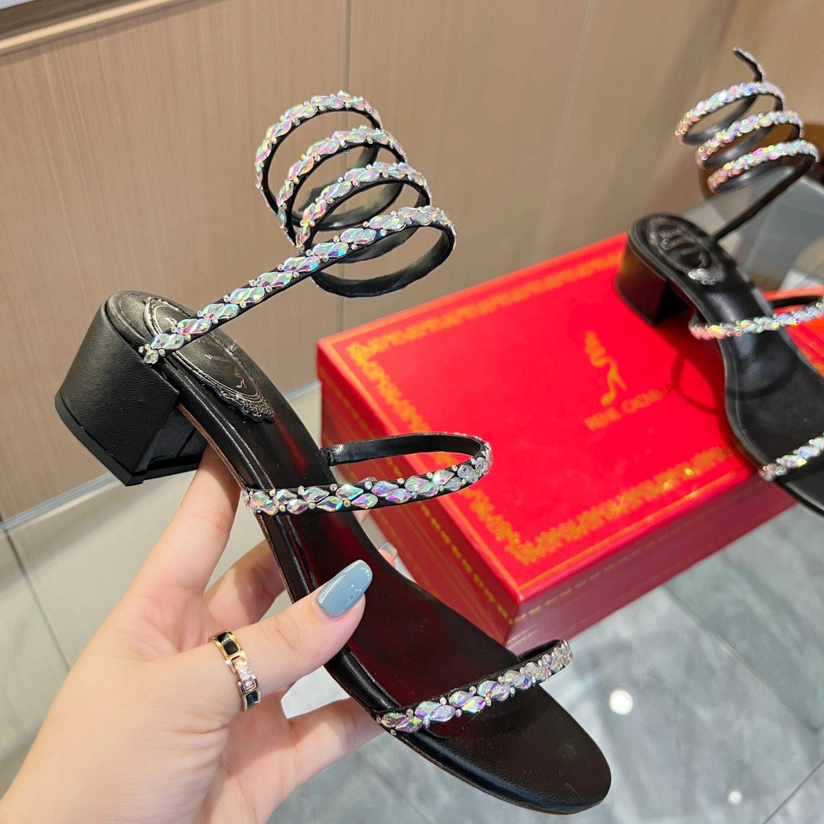 Snake Crystal Sandals