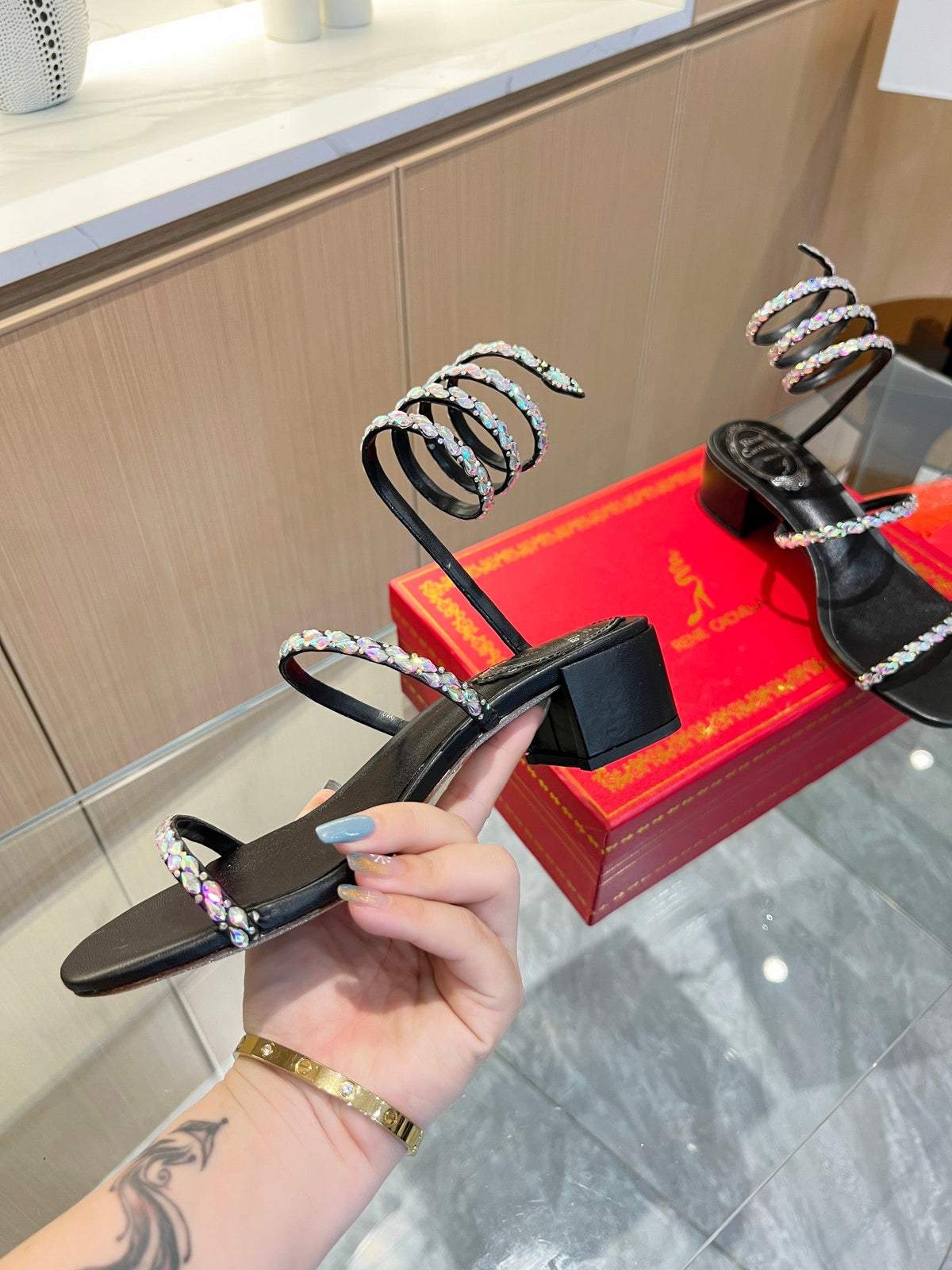 Snake Crystal Sandals
