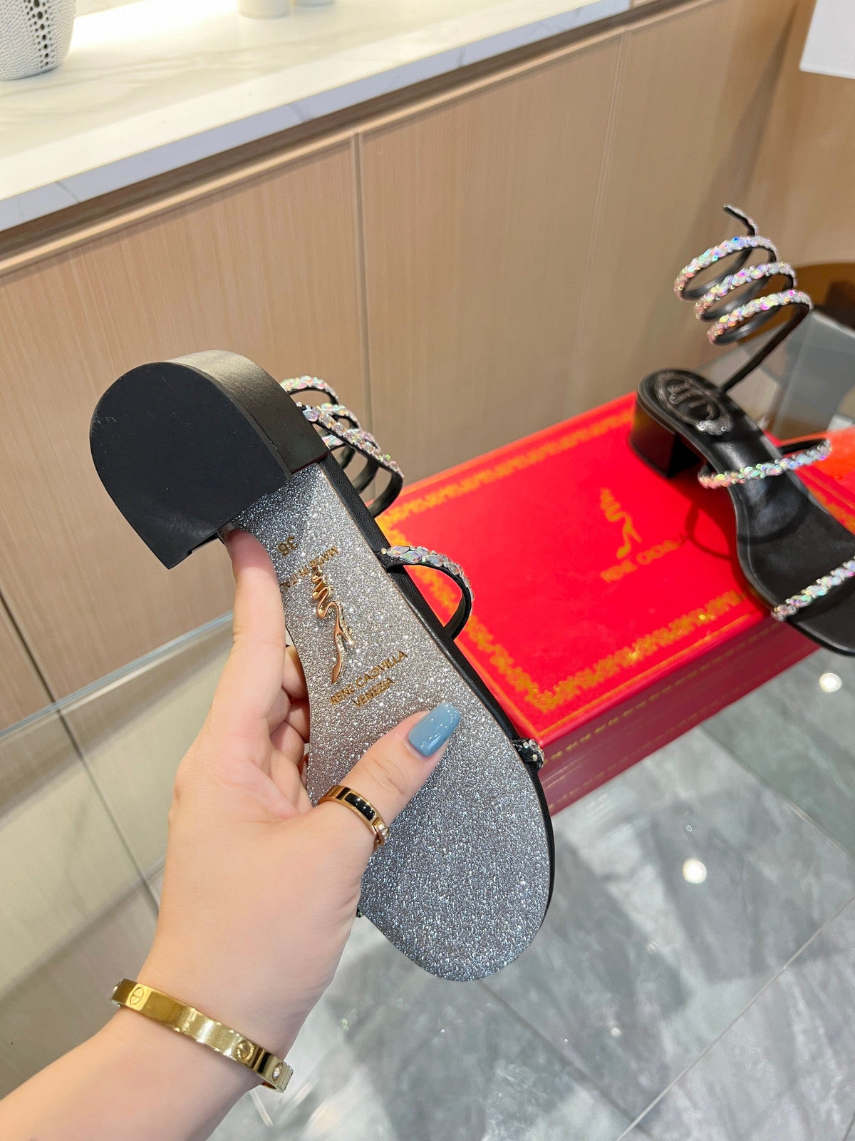 Snake Crystal Sandals