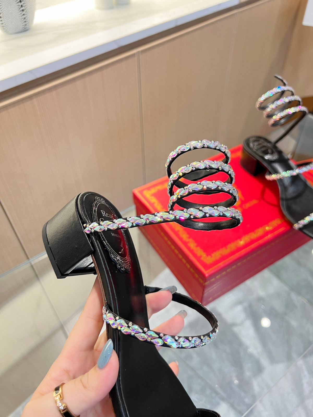 Snake Crystal Sandals