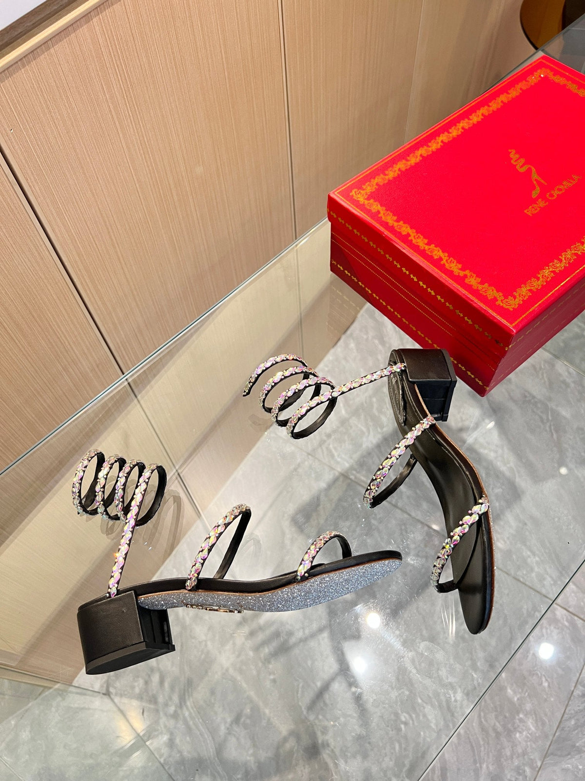 Snake Crystal Sandals