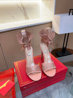 Crystal Mesh High Heels