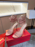 Crystal Mesh High Heels