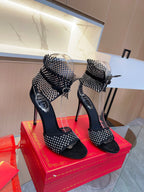 Crystal Mesh High Heels