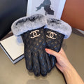 Sheepskin Leather Gloves with Rabbit Fur Lining