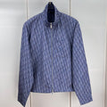 High-Neck Zip Jacket with OBlique Print