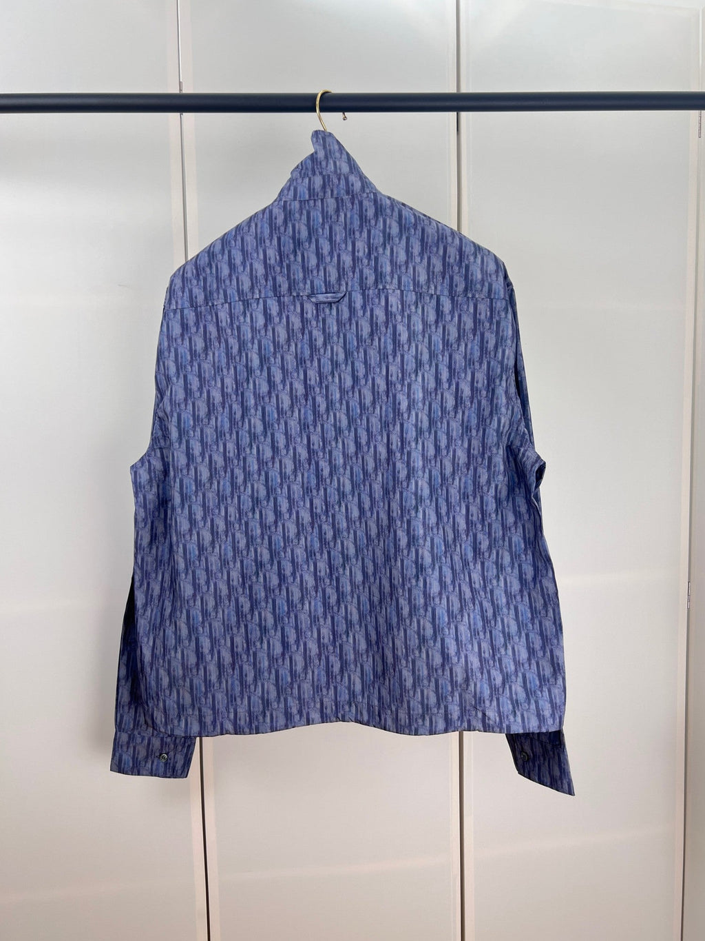 High-Neck Zip Jacket with OBlique Print