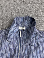High-Neck Zip Jacket with OBlique Print