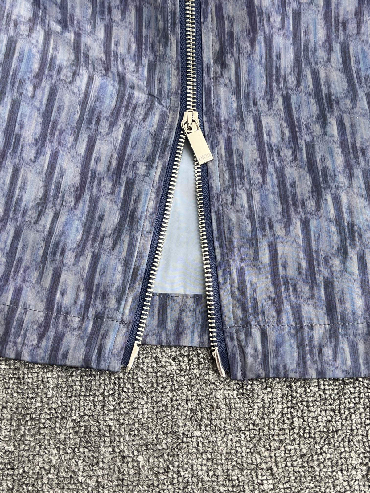 High-Neck Zip Jacket with OBlique Print