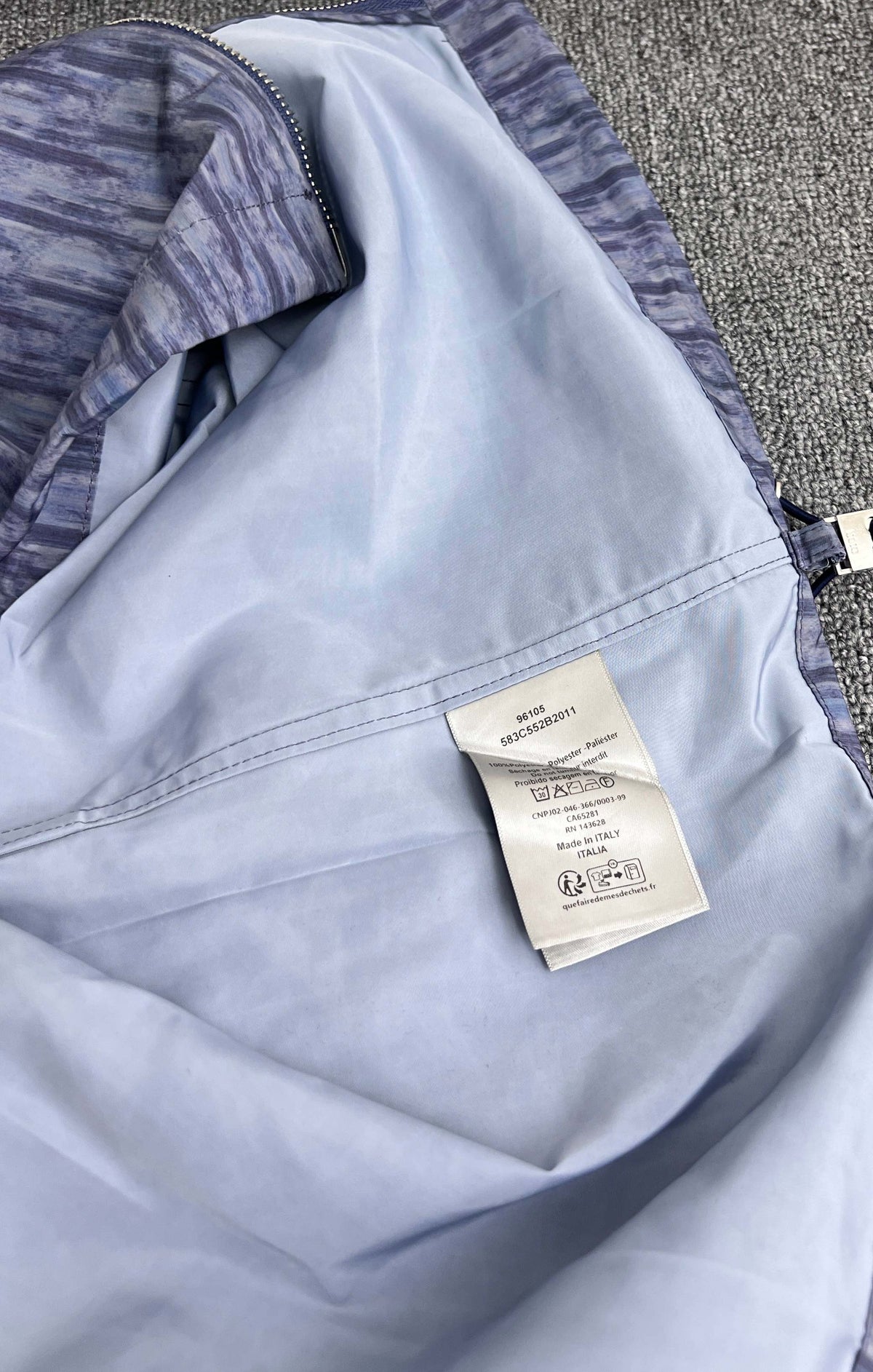 High-Neck Zip Jacket with OBlique Print