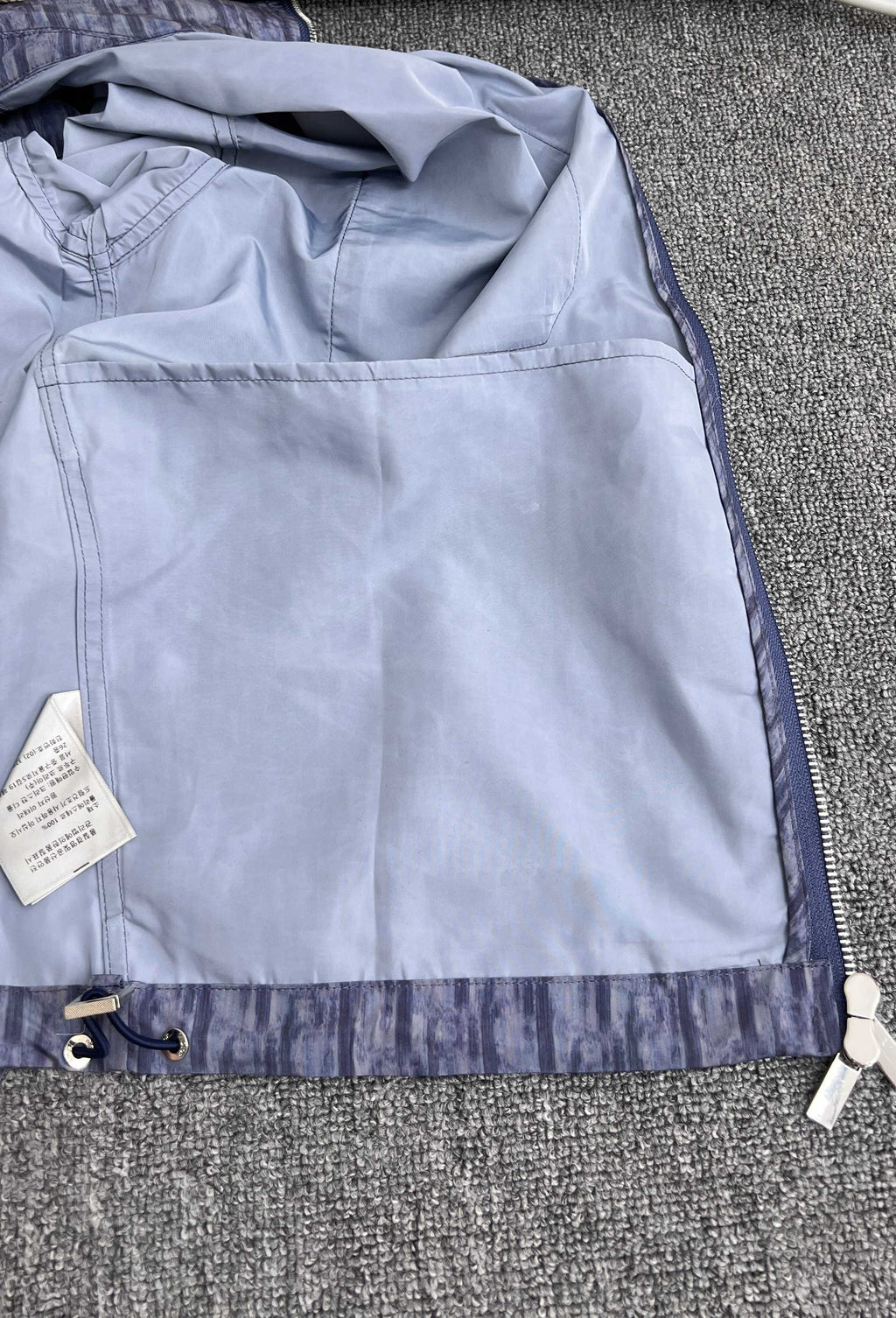 High-Neck Zip Jacket with OBlique Print