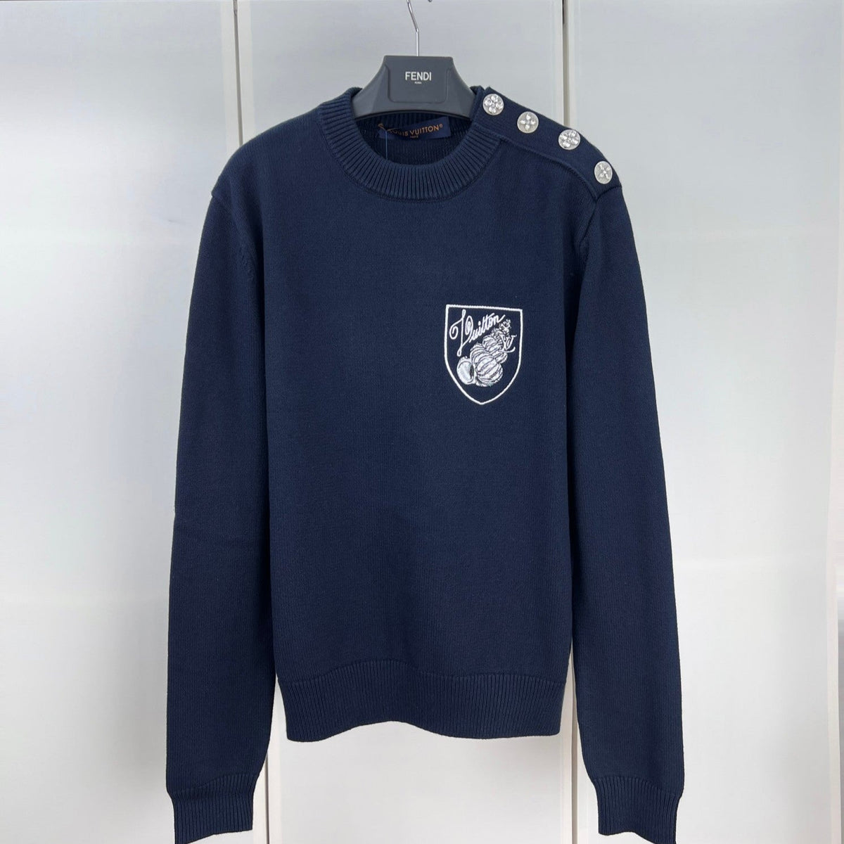 Diamond-Pattern Knit Long-Sleeve Sweater