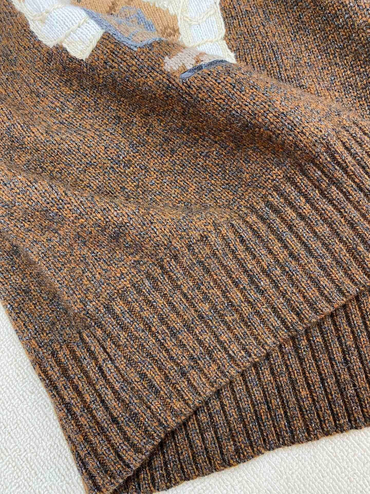 Brown Casual Bear Knit Hoodie