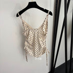 Amelie Polka-Dot Ruched Camisole