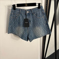 Arden Patterned Denim Shorts