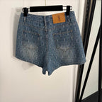 Arden Patterned Denim Shorts