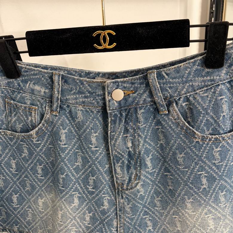 Arden Patterned Denim Shorts