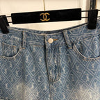 Arden Patterned Denim Shorts