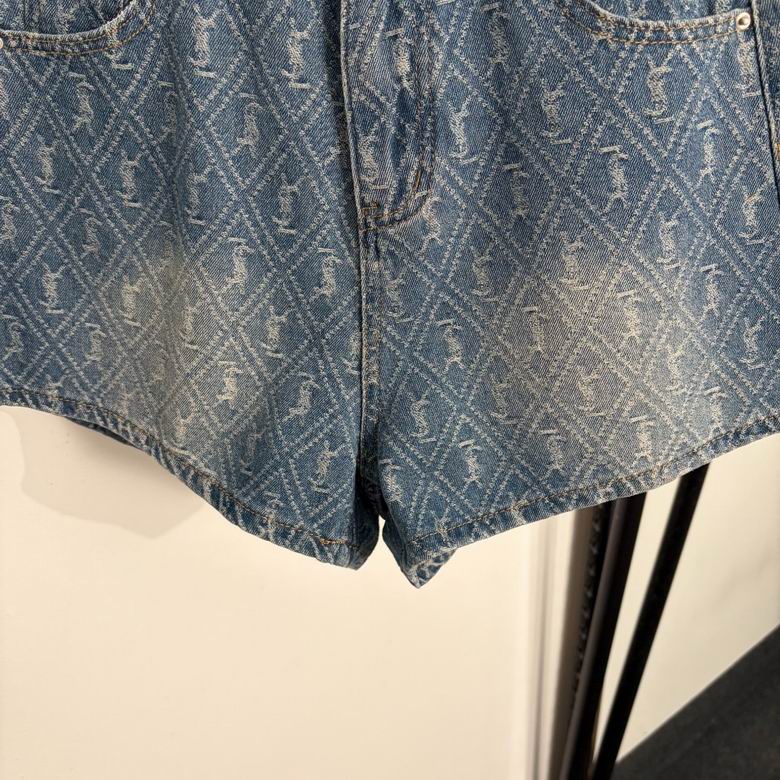 Arden Patterned Denim Shorts