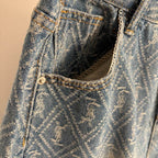Arden Patterned Denim Shorts