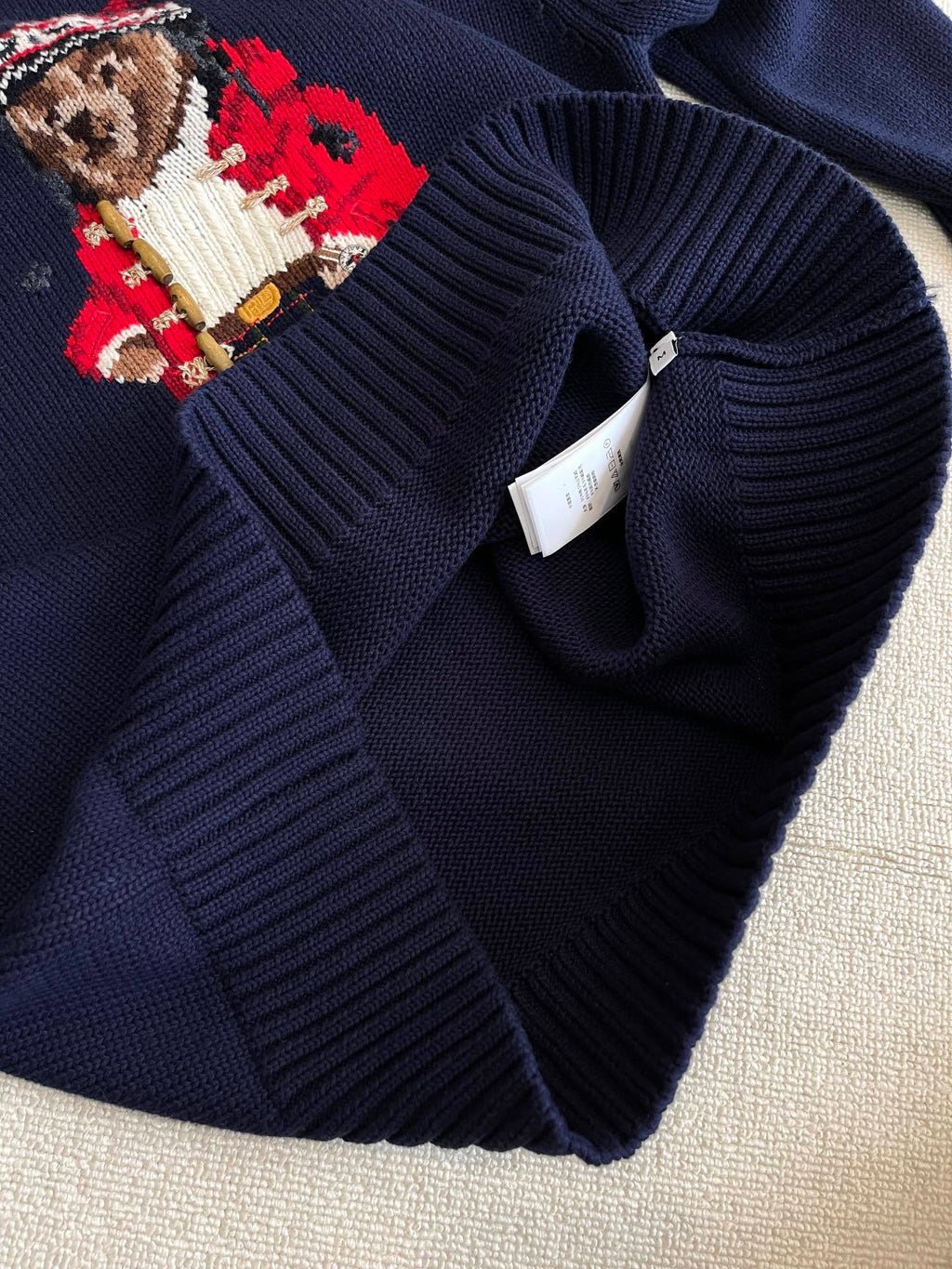 Navy Bear Knit Sweater