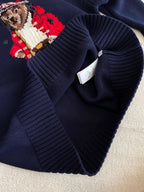 Navy Bear Knit Sweater