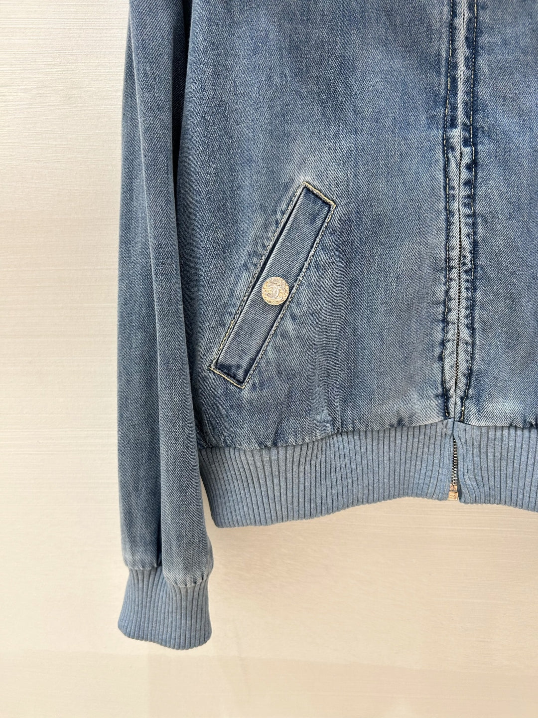Denim Large-Lapel Jacket