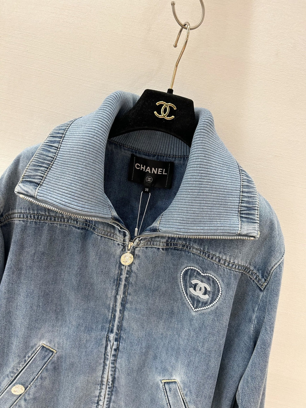 Denim Large-Lapel Jacket