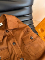 Chic Suede Belted Jacket Set