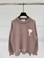 Coeur Contrast-Motif Crewneck Sweater