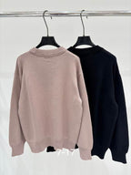 Coeur Contrast-Motif Crewneck Sweater