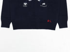 Navy Baseball Bear Knit Sweater