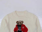 Cream Winter Bear Knit Sweater