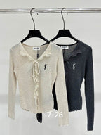 Estelle Lace-Up Knit Top