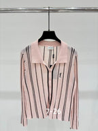 Florence Vertical-Stripe Collared Top