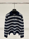 Harbour Striped Zip-Neck Sweater