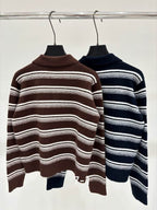 Harbour Striped Zip-Neck Sweater