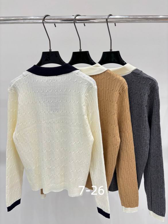 Henley Contrast-Collar Knit Sweater