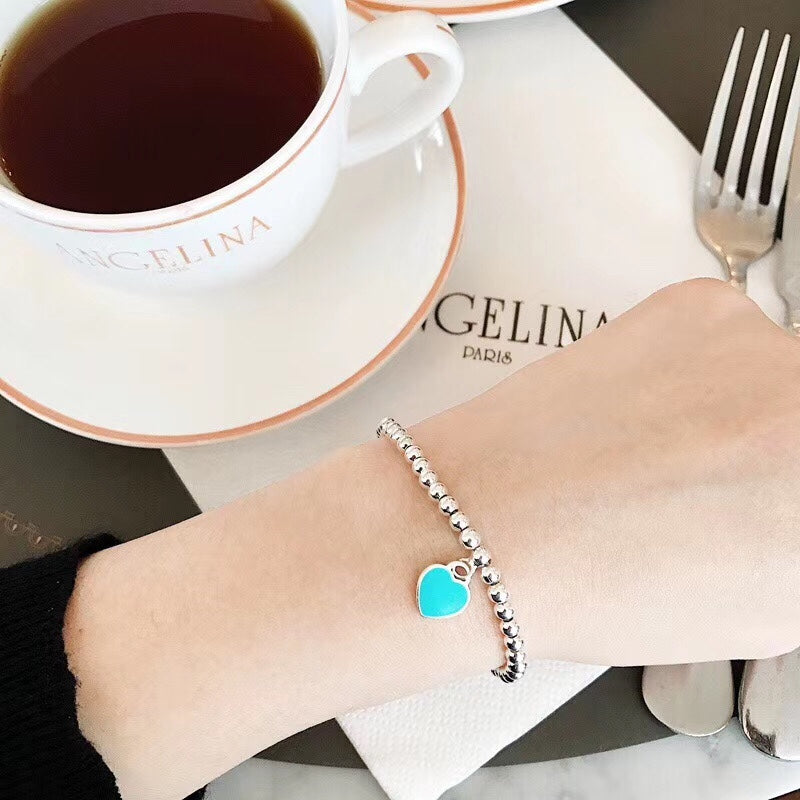 Double Heart Enamel Bracelet