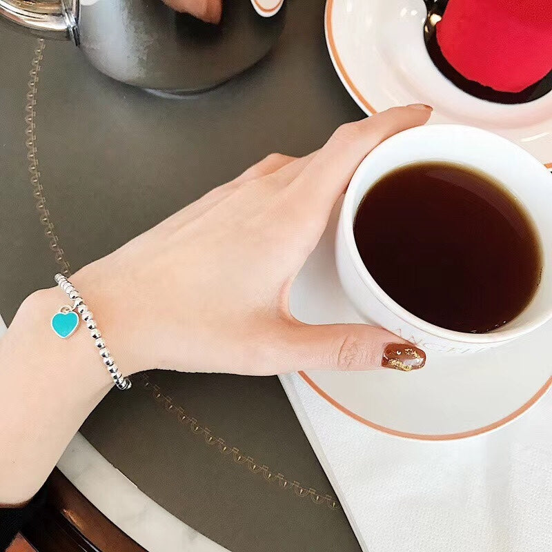 Double Heart Enamel Bracelet