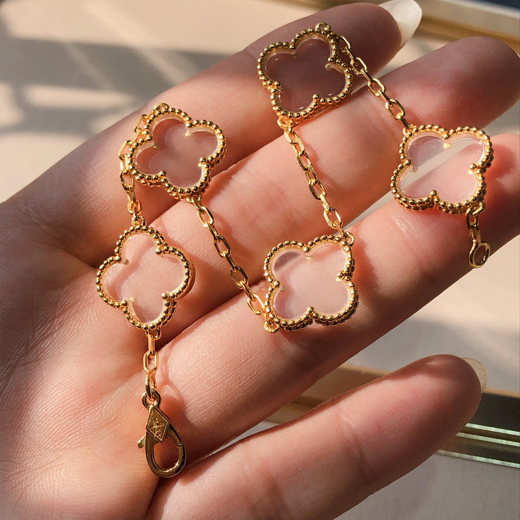 Five-Flower Crystal Bracelet