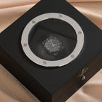 Black Carbon Dial Steel Bezel Watch 42 mm