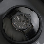 Black Carbon Dial Steel Bezel Watch 42 mm
